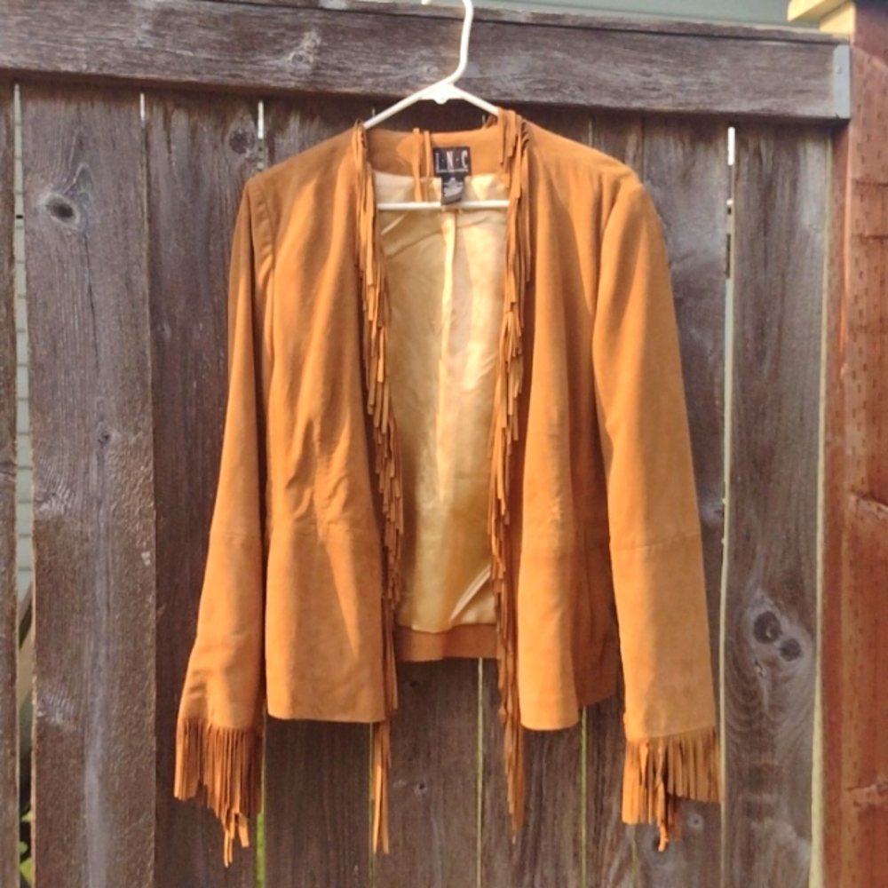 Tan suede coat INC size M